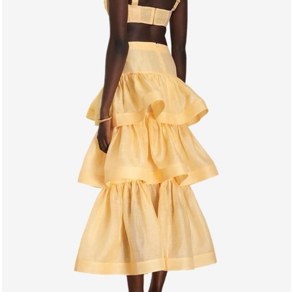 ZIMMERMANN Tiered Skirt in Yellow. - Picture 6 of 7